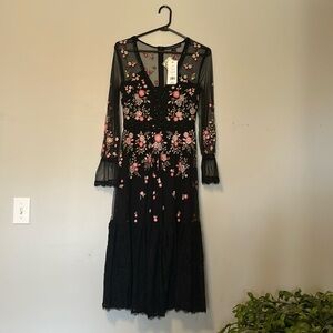 NWT French Connection sheer embroidery dress size 4